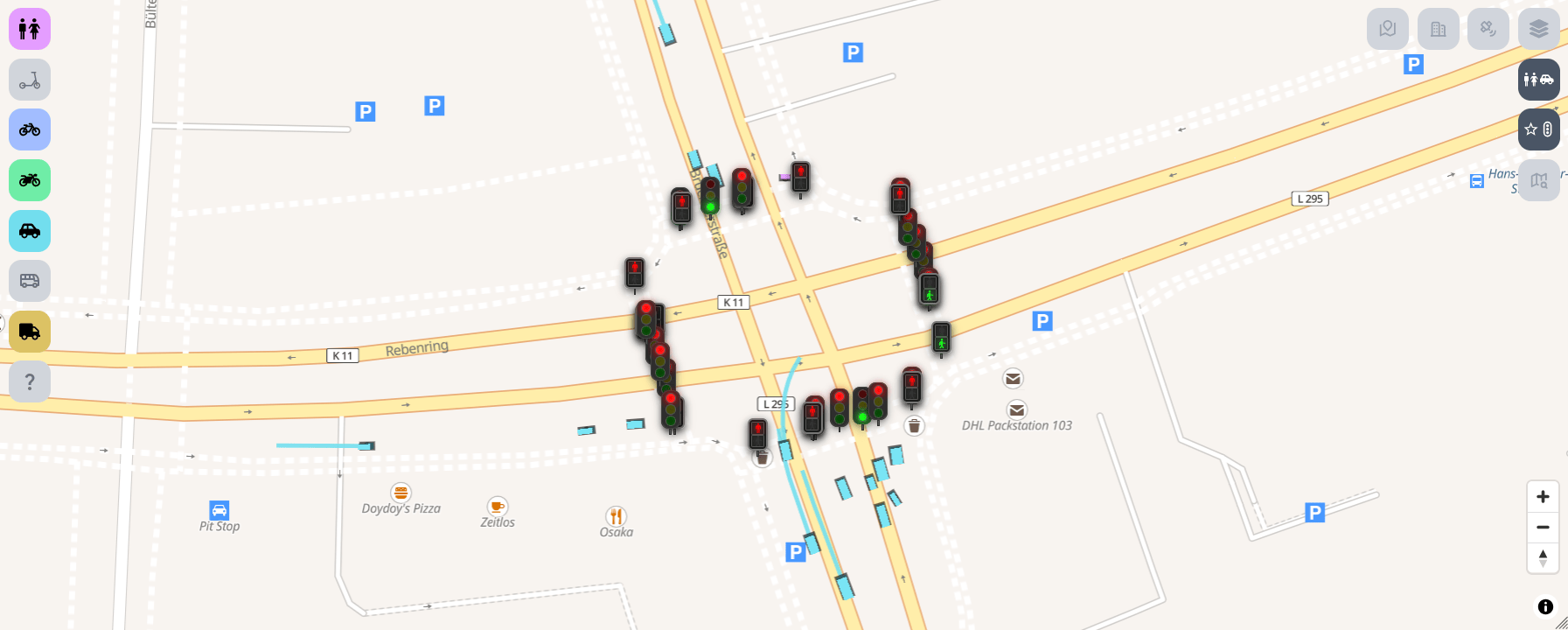 Satelliten-/Luftaufnahmen und 3D-Gebäude – Trajectory Trace Kartensteuerung