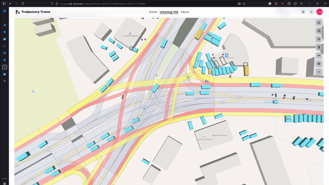 Trajectory Trace 3D Verkehrsobjekte – Fahrzeuge und Fußgänger in 3D-Ansicht
